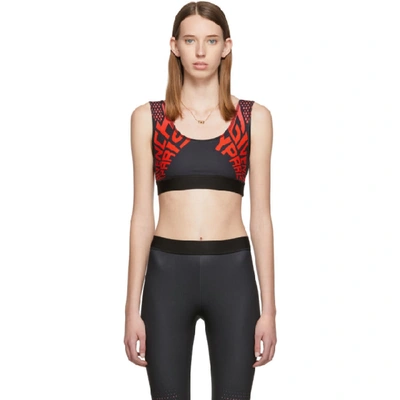 Shop Givenchy Black Logo Bra In 009 Red