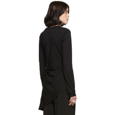Shop Mm6 Maison Margiela Black Ruched Long Sleeve T-shirt In 900 Black