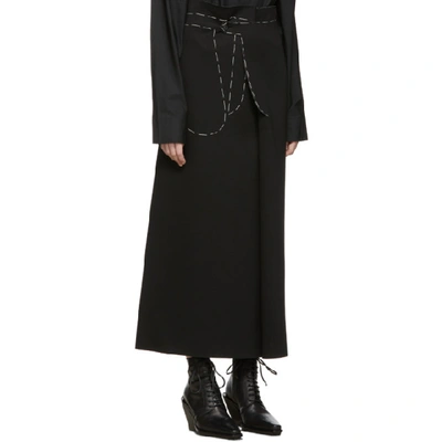 Shop Maison Margiela Black Jersey Long Skirt In 900 Black