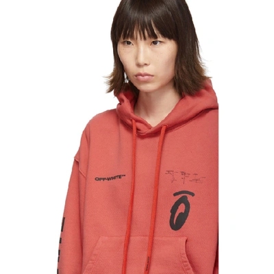 Shop Off-white Red Splitted Arrows Over Hoodie In Red/black