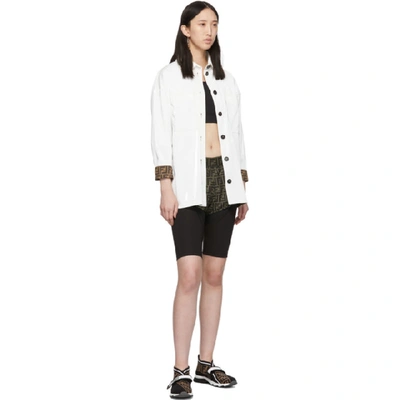 Shop Fendi Black And Brown Forever  Biker Shorts In F13iy Black