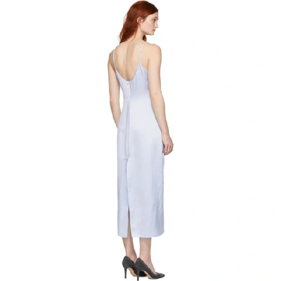 Shop La Perla Blue Silk Slip Dress In M113 Azure