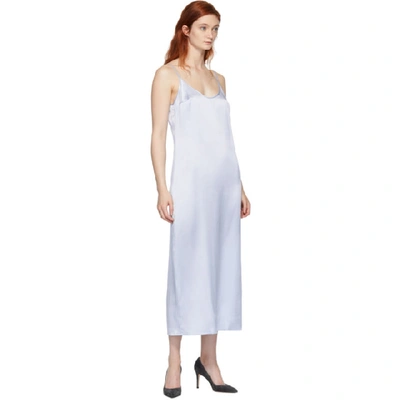 Shop La Perla Blue Silk Slip Dress In M113 Azure