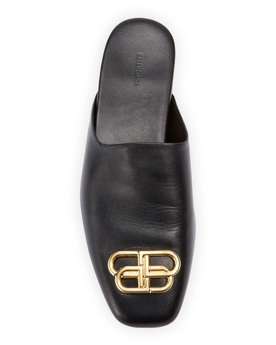 Shop Balenciaga Men's Cozy Bb Mules In Black/gold