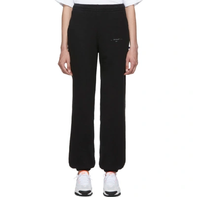 Shop Off-white Black & Silver Unfinished Slim Lounge Pants In Blk/silver