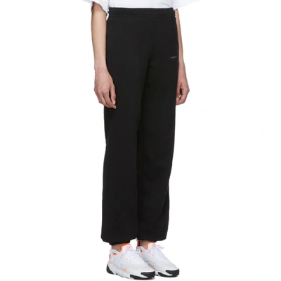 Shop Off-white Black & Silver Unfinished Slim Lounge Pants In Blk/silver