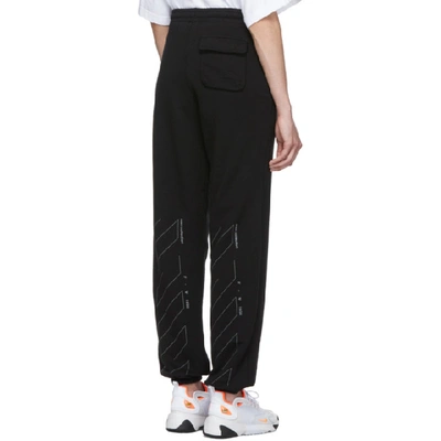 Shop Off-white Black & Silver Unfinished Slim Lounge Pants In Blk/silver