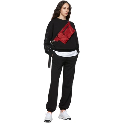 Shop Off-white Black & Silver Unfinished Slim Lounge Pants In Blk/silver