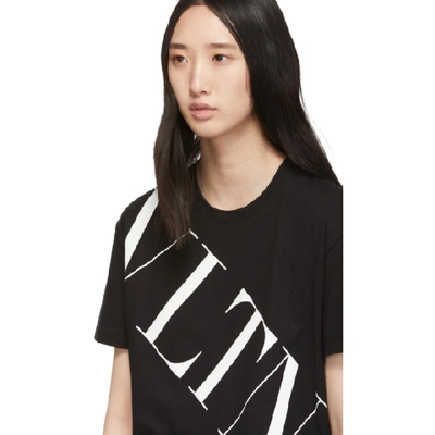 Shop Valentino Black Vltn Grid T-shirt In 0ni Blk Wht