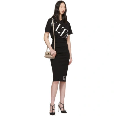 Shop Valentino Black Vltn Grid T-shirt In 0ni Blk Wht