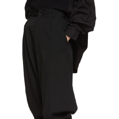 Shop Regulation Yohji Yamamoto Black Sarouel Trousers In 1 Black