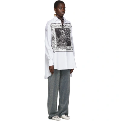 Shop Lanvin White Silk Printed Shirt In 1000 Black