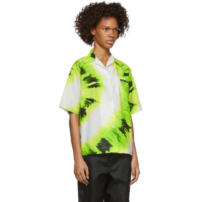 Shop Prada Green Tie-dye Short Sleeve Shirt