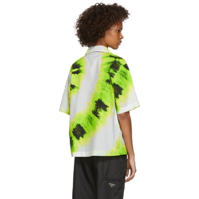 Shop Prada Green Tie-dye Short Sleeve Shirt