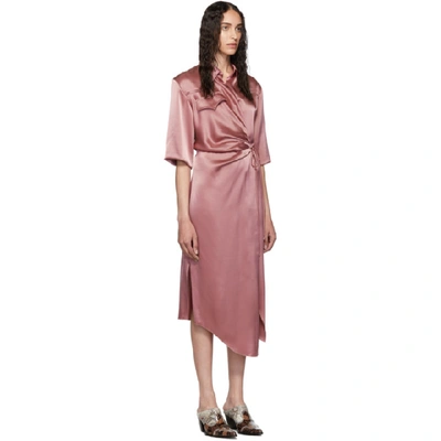 Shop Nanushka Pink Lais Draped Dress In Rose