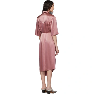 Shop Nanushka Pink Lais Draped Dress In Rose