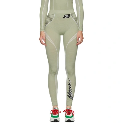 Shop Off-white Green Athletic Leggings In Icegr/blk
