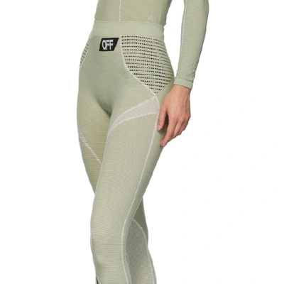 Shop Off-white Green Athletic Leggings In Icegr/blk