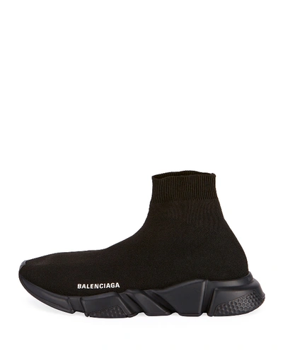 Shop Balenciaga Men's Speed Sneakers With Tonal Sole In Black