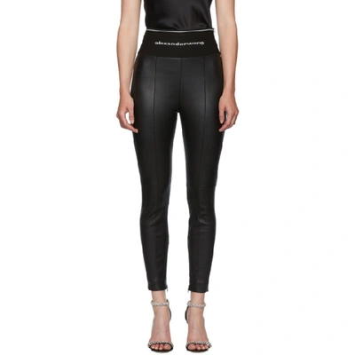 Shop Alexander Wang Black Stretch Leather Leggings