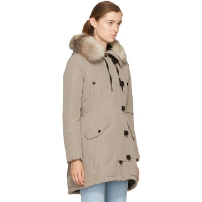 Shop Moncler Taupe Down Arehdel Coat In 22d Stone