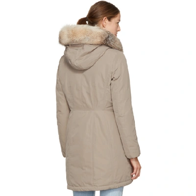 Shop Moncler Taupe Down Arehdel Coat In 22d Stone