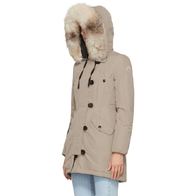 Shop Moncler Taupe Down Arehdel Coat In 22d Stone