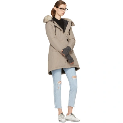 Shop Moncler Taupe Down Arehdel Coat In 22d Stone