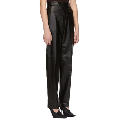 Shop Helmut Lang Black Leather Trousers