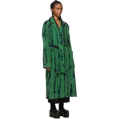 Shop Raquel Allegra Green Cord Tie-dye Coat In Jade Td