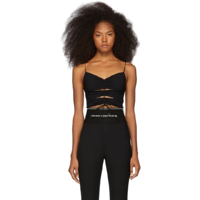 Shop Alexander Wang T Alexanderwang.t Black Crepe Jersey Tank Top In 001 Black