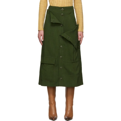 Shop Jacquemus Green La Jupe Monceau Skirt