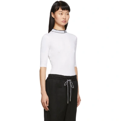 Shop Proenza Schouler White And Black Knit Combo T-shirt In 10112 Offwh