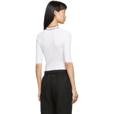 Shop Proenza Schouler White And Black Knit Combo T-shirt In 10112 Offwh