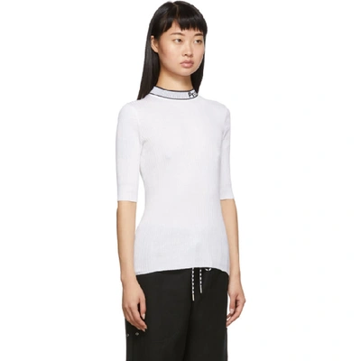 Shop Proenza Schouler White And Black Knit Combo T-shirt In 10112 Offwh