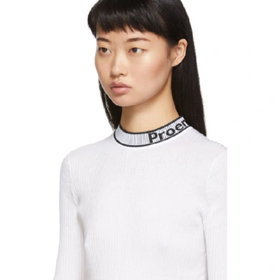Shop Proenza Schouler White And Black Knit Combo T-shirt In 10112 Offwh
