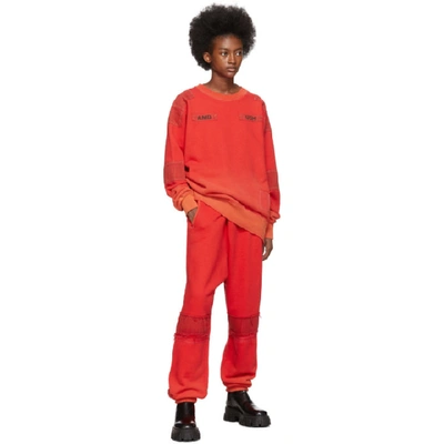 Shop Ambush Red Bleach Patchwork Lounge Pants In Orange