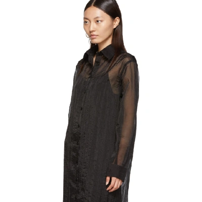 Shop Maison Margiela Black Organza Long Shirt Dress In 900 Black