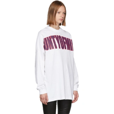 Shop Marcelo Burlon County Of Milan White Over Long Sleeve T-shirt In Wht/drkpurp