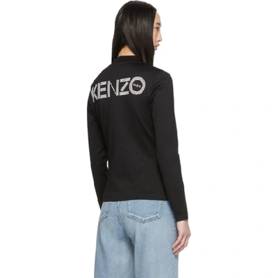 Shop Kenzo Black Logo Fitted Jacket In 99 Black