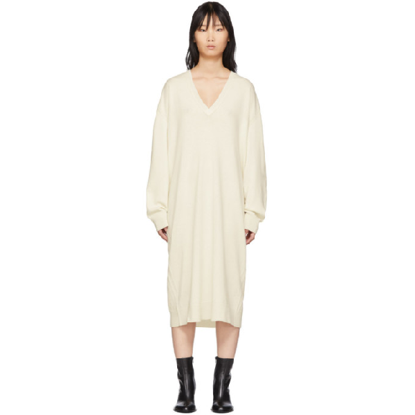 white oversized jumper dress