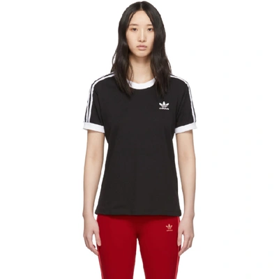 Shop Adidas Originals Black 3-stripes T-shirt