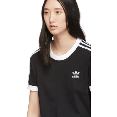 ADIDAS ORIGINALS 黑色三条纹 T 恤