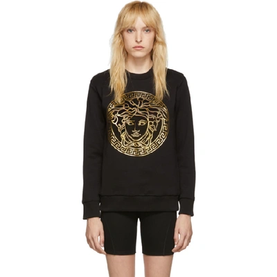 Shop Versace Black Medusa Sweatshirt In A1008 Black