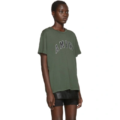 Shop Amiri Khaki College Logo T-shirt