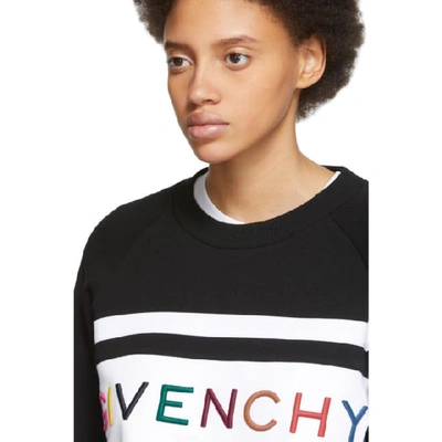 Shop Givenchy Black Panelled Logo Sweatshirt In 004 Black
