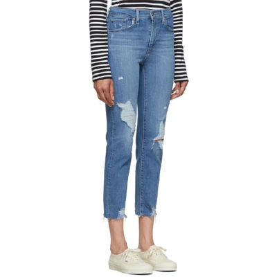 Shop Levi's Blue 724 High-rise Straight Crop Jeans In Los Angeles