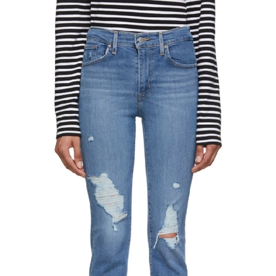 Shop Levi's Blue 724 High-rise Straight Crop Jeans In Los Angeles