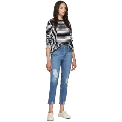 Shop Levi's Blue 724 High-rise Straight Crop Jeans In Los Angeles