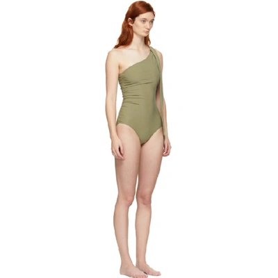 Shop Lisa Marie Fernandez Green Arden Ruched Tie One-piece Swimsuit